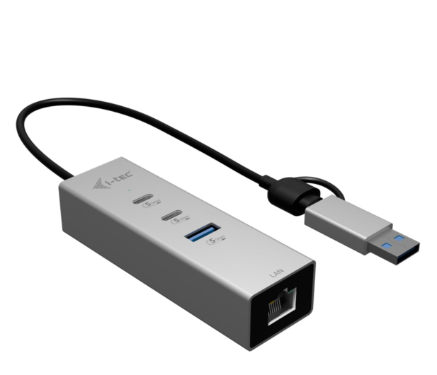 i-tec USB-C/USB-A Metal HUB 3 - 2x USB-C 1x USB-A 2.5GLAN - 1516525 - zdjęcie 2